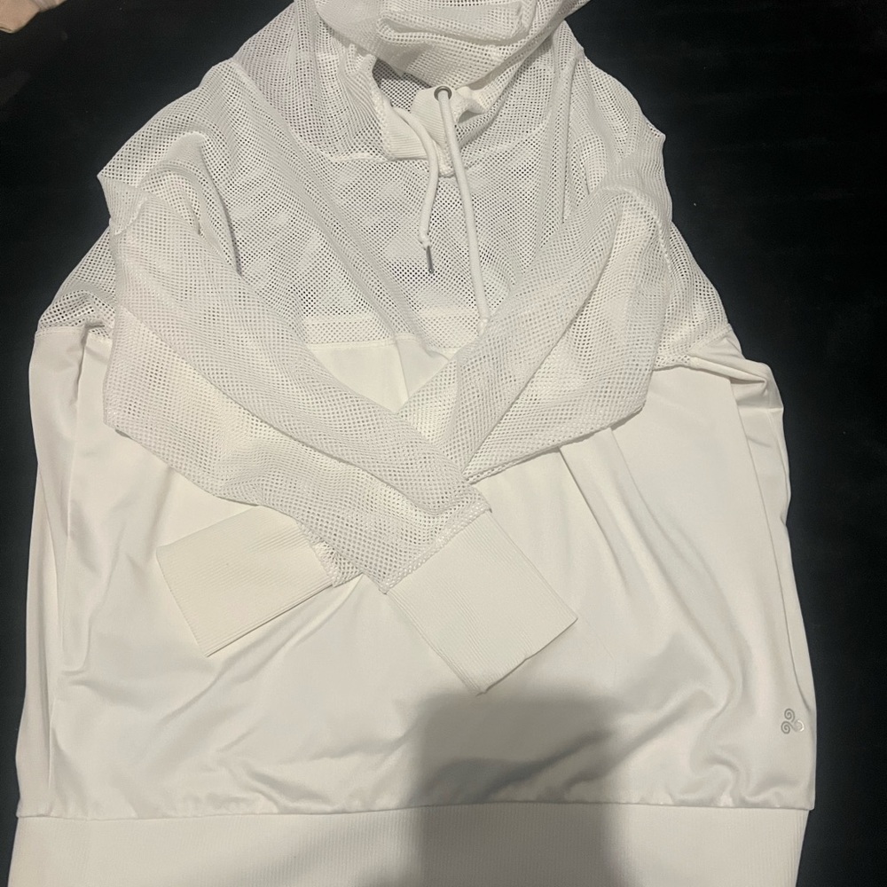 White Mesh Hoodie